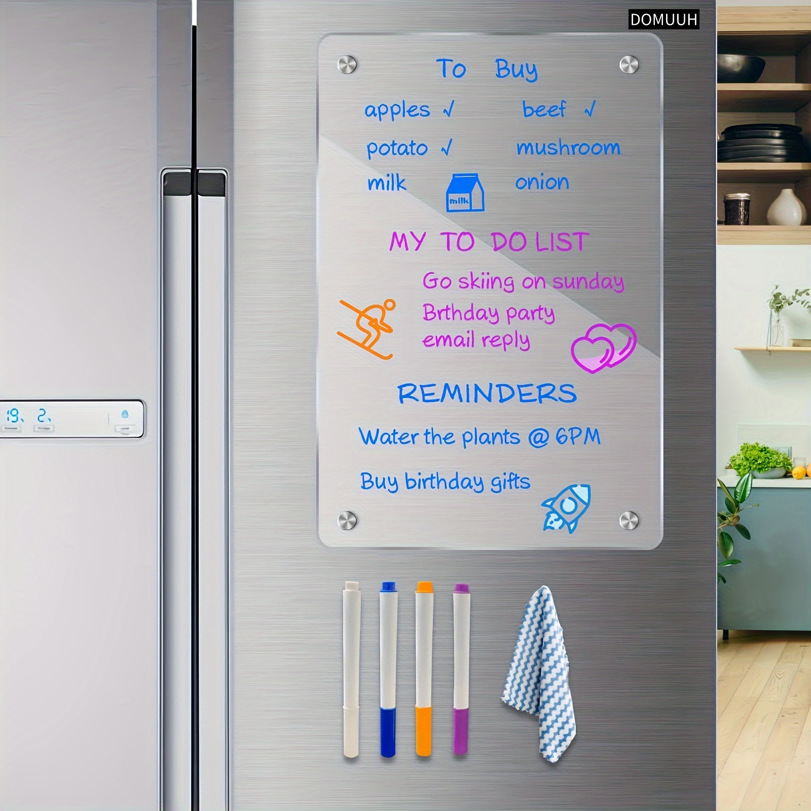 Lavagna magnetica 17 x12 per frigorifero con tecnologia antimacchia