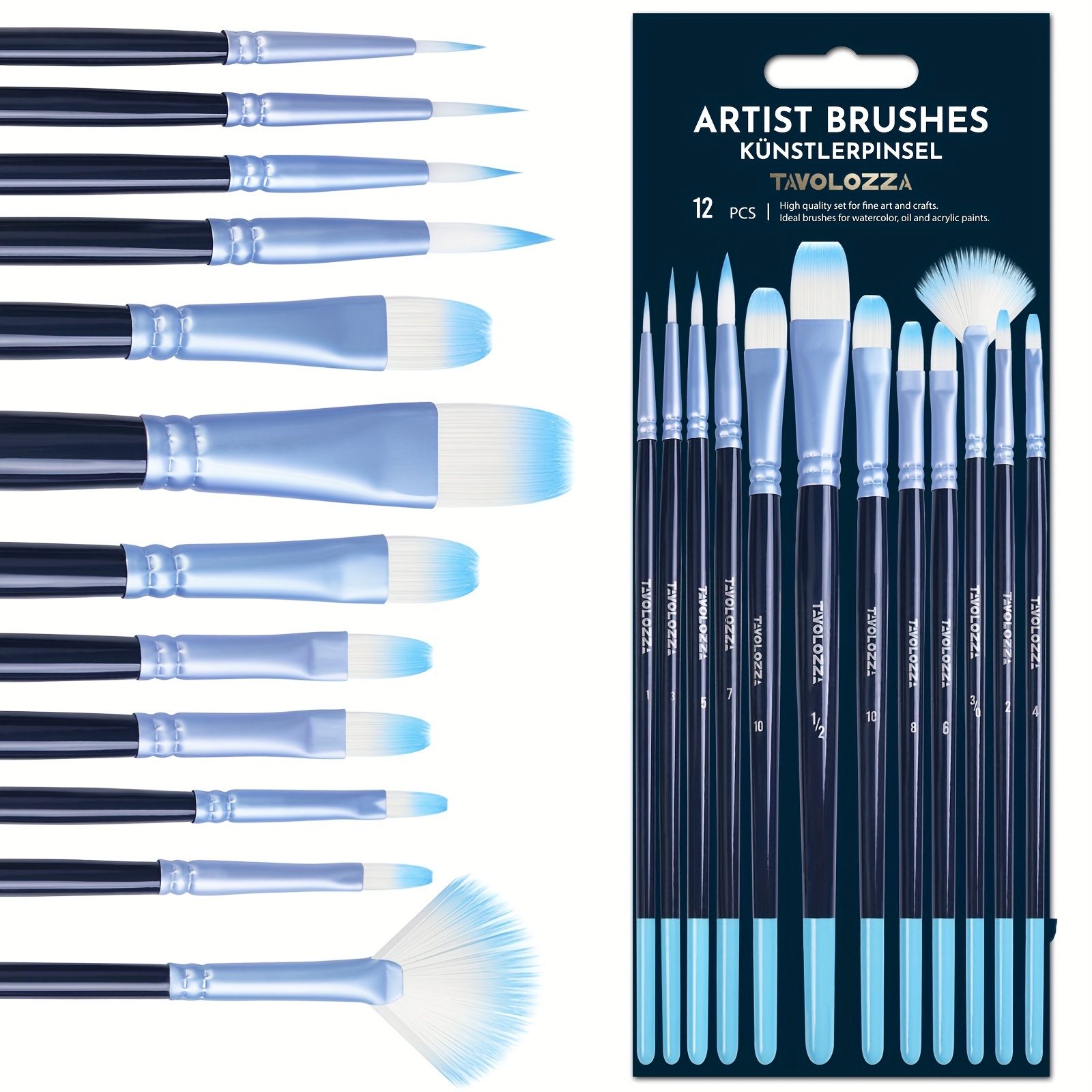 Filbert Paint Brushes Set 12pcs Soft Anti-Shedding Nylon Hair Artist Brush  for Acrylic Oil Watercolor Gouache Paint by Numbers - AliExpress