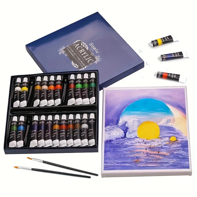 TAVOLOZZA Outdoor Acrylic Paint Set - 32 Assorted (2 oz/60 ml) Colors  Non-toxic and Suitable for Canvas, Paper, Wood, Stone, Ceramics and Models