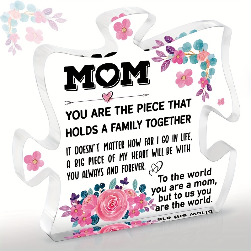 Personalized Puzzle First Mothers Day Gift Acrylic Photo Block Mom