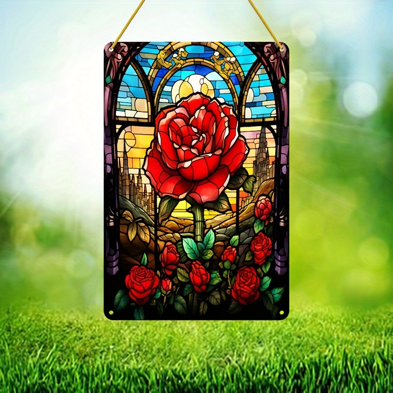 Rose Stained Glass Window - Temu