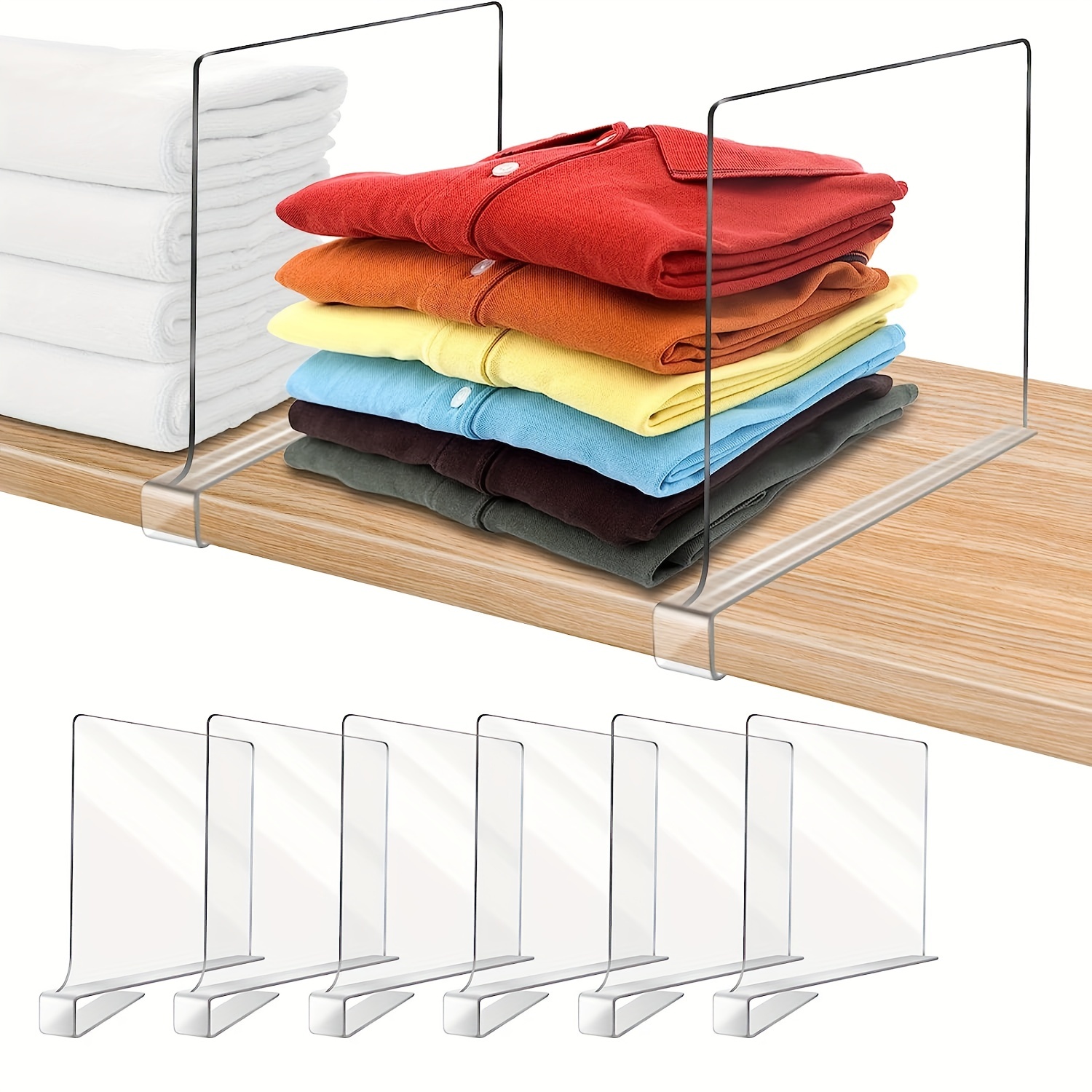 Acrylic Dividers Shelf Divider For Closets Organizers With Wooden Shelves  Shelf Dividers Closet Purses Separators Shelf Divider - AliExpress