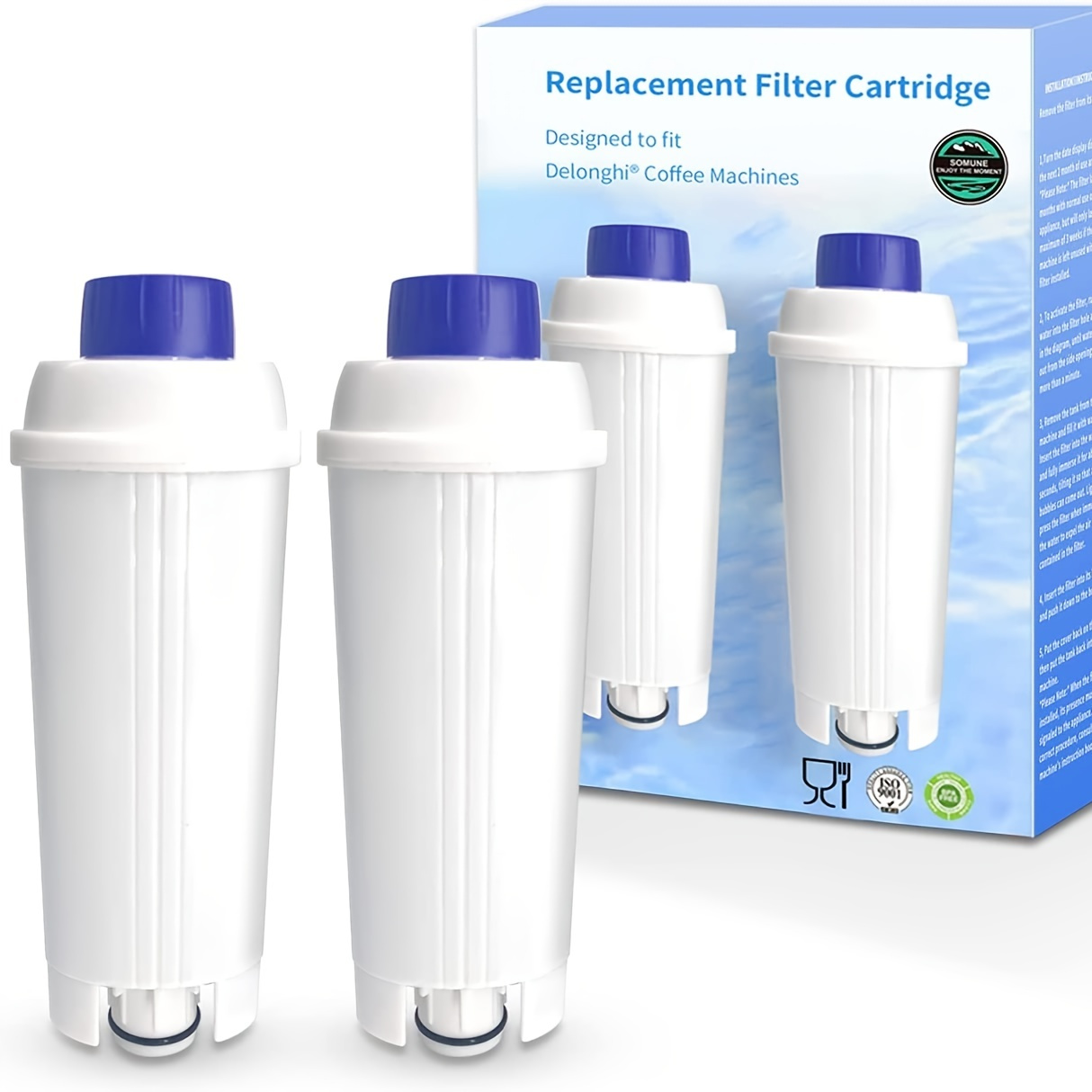 Fiitas Water Filter for Delonghi Magnifica s Dinamica ECAM Esam Coffee  Machine Series (6 Packs)