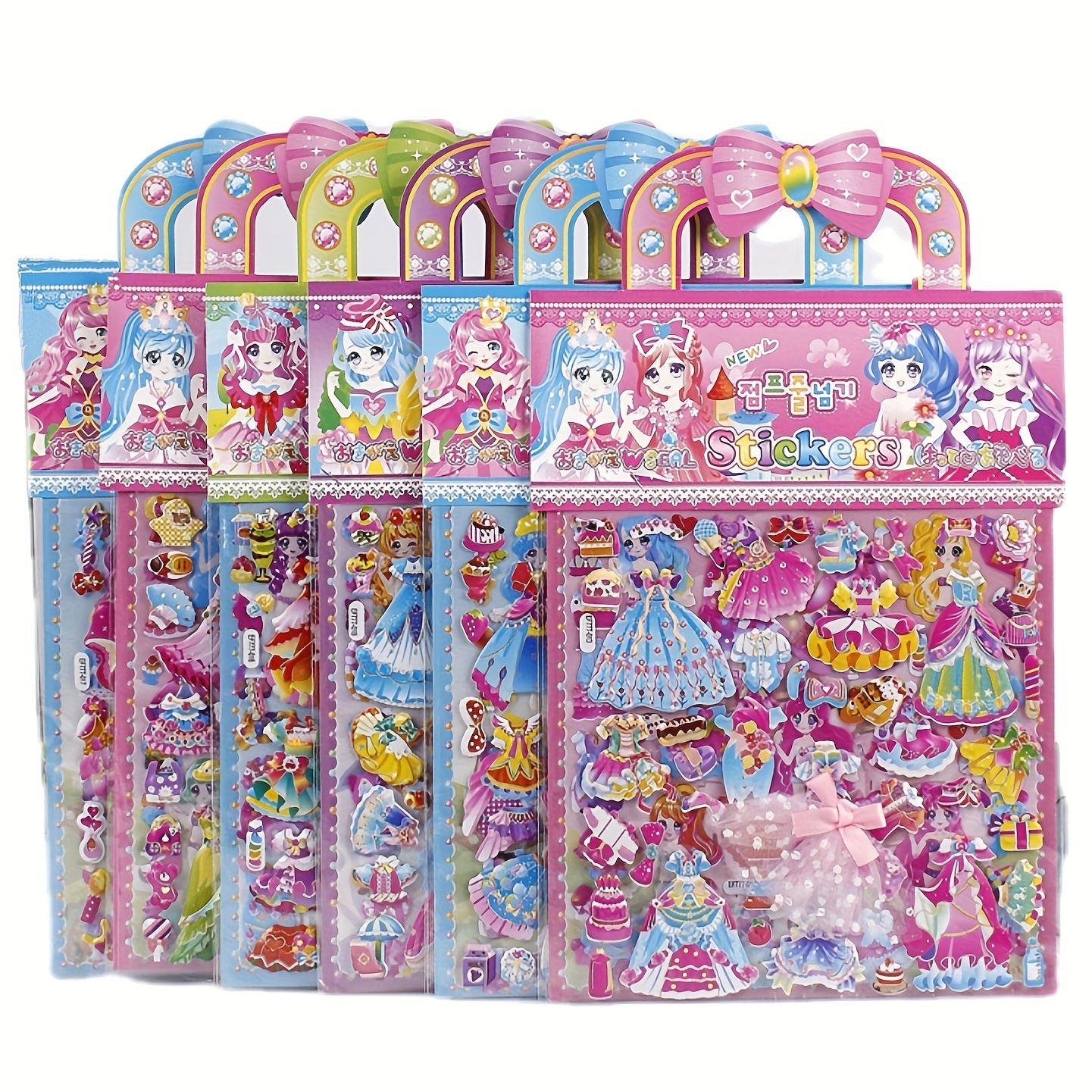 Juego de pegatinas de princesa Barbiee, pegatinas tridimensionales de Anime  Rosa 3d, cuaderno decorativo, muñeca para niñas, juguetes de regalo