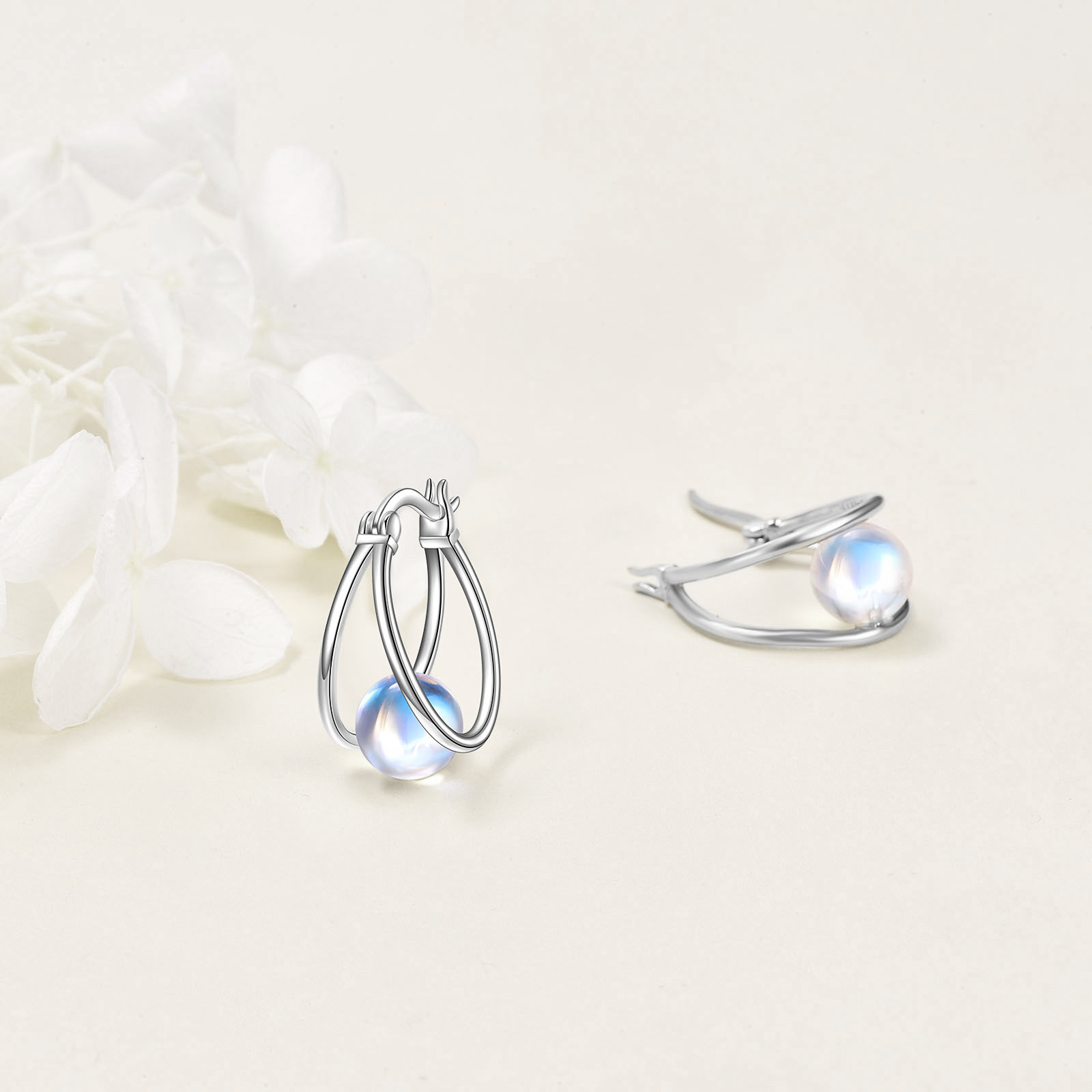 synthetic   earrings for women 925 sterling silver double hoop earrings synthetic   jewelry gemstone hoop earrings Product details 3