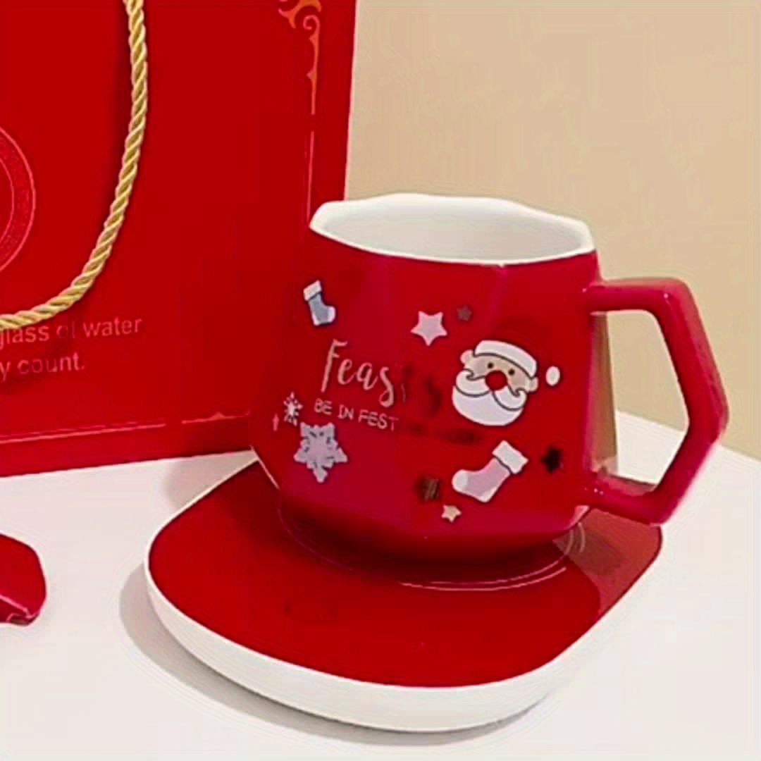  Taza, 2 tazas de Navidad para la oficina, taza de café de  cerámica, decoración de cerámica, taza de café de Papá Noel, lindas tazas  de Navidad, taza de agua de mano