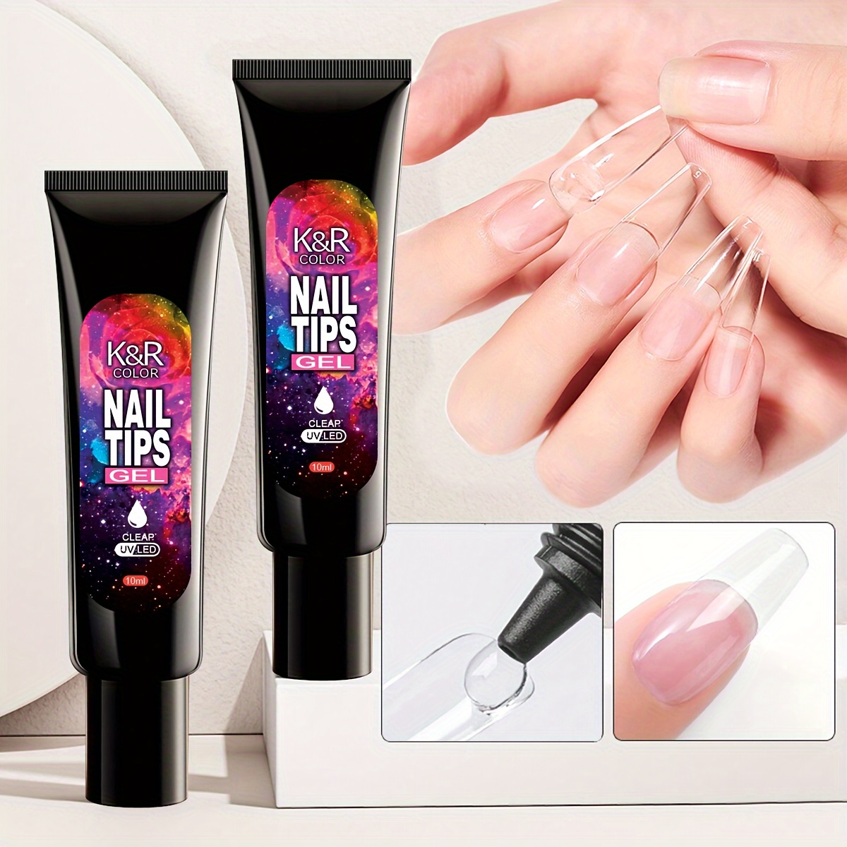 BubbleGum Gel !~ (Solid Nail Tips Gel Glue, Nail Extension Gel, Nail A