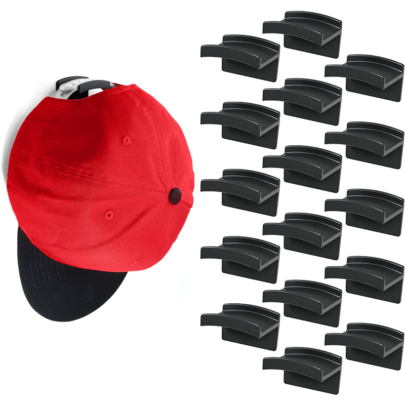 Organizador de gorras de pared para sombreros, paquete de 2 soportes de  exhibición para sombreros de béisbol con 24 ganchos de metal desmontables