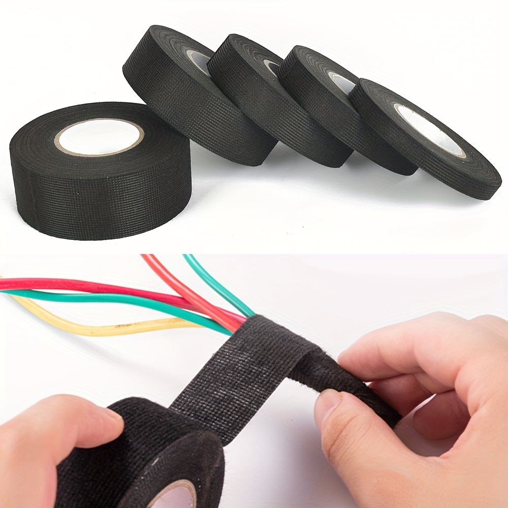 1pc Heat-resistant Adhesive Cloth Fabric Tape For Car Auto Cable Harness  Wiring Loom Protection Width 9/15/19/25/32MM Length 15M