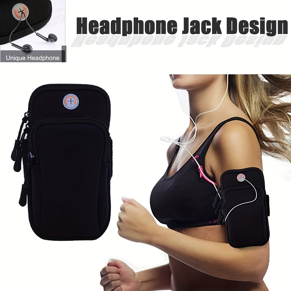 Crossbody Wallet Phone Bag for Women, Nylon Small Crossbody Shoulder Bag  Arm Bag, Cell Phone Purse, with Headphone Port