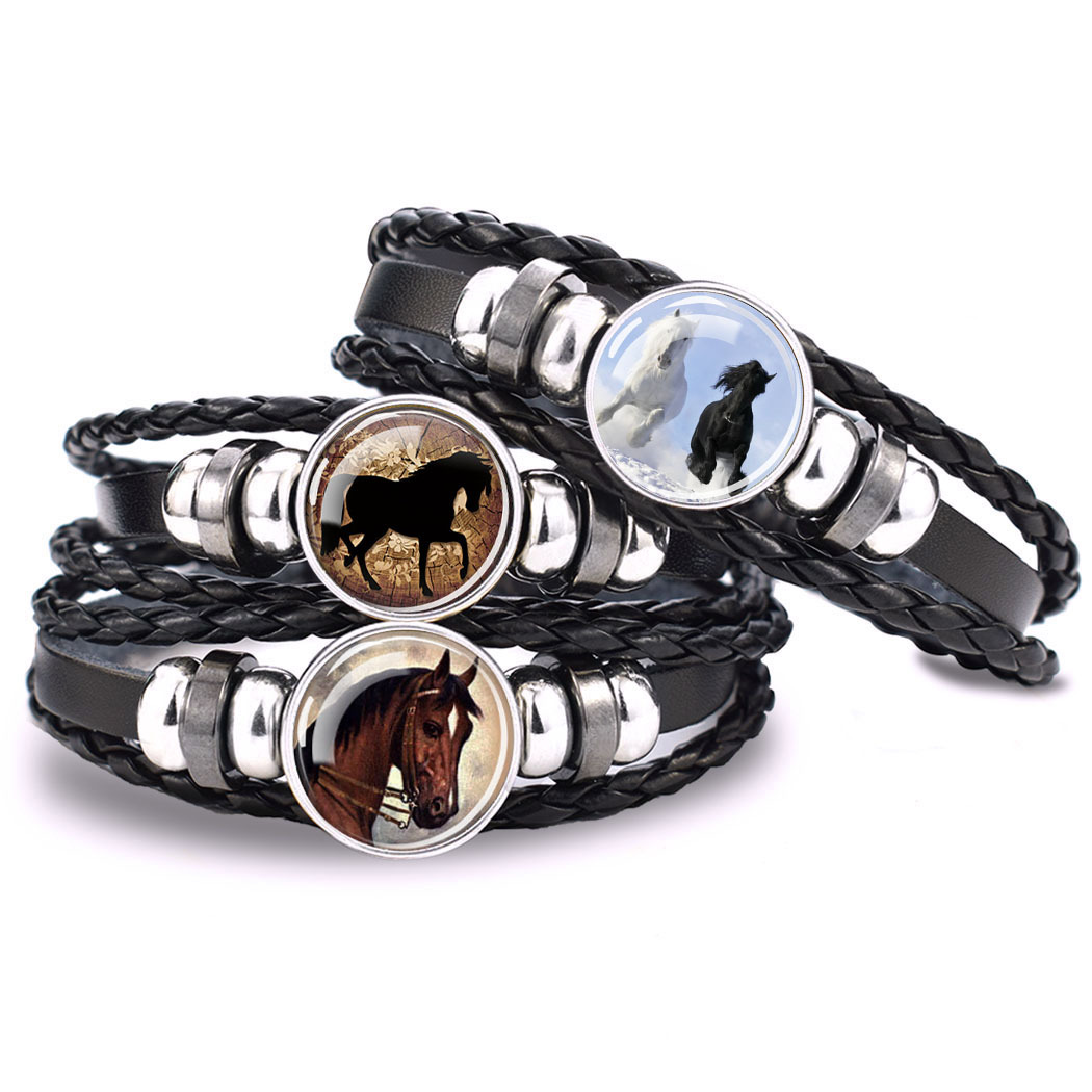 9 Pcs Horse Bracelet Western Bracelet Horse Party Favors Horse Stuff  Infinity Bracelet Horse Charm Handmade Leather Horse Bracelet Horse Jewelry  Gifts