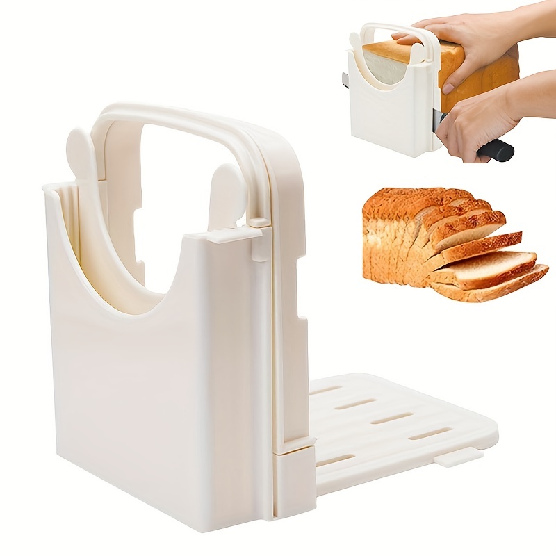 Bread Slicer Toast Cutting Adjustable Roast Loaf Slicer Cutter Foldable  Compact Toast Slicing Machine Plastic Bread Slicer for Homemade Bread  Foldable