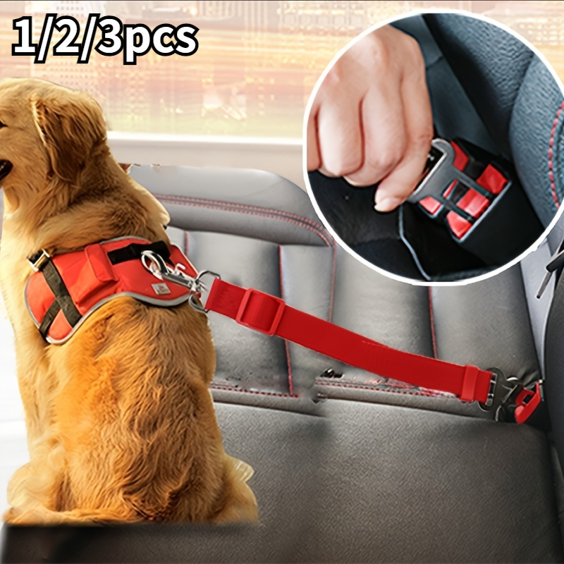 Ceinture de sécurité pour chien de voiture [pack de 2] Harnais de sécurité  réglable pour chien de 19 à 27 pouces