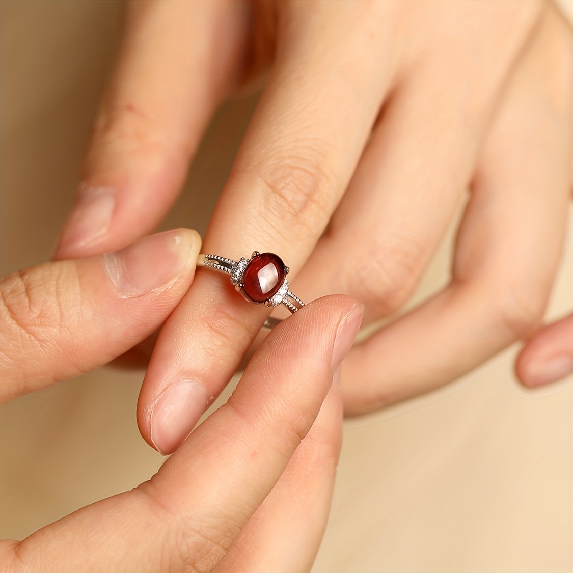 Garnet anniversary clearance ring