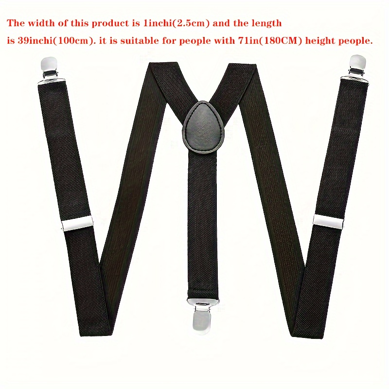 2.5cm*100cm Khaki color Unisex Clip-on Braces Elastic Slim