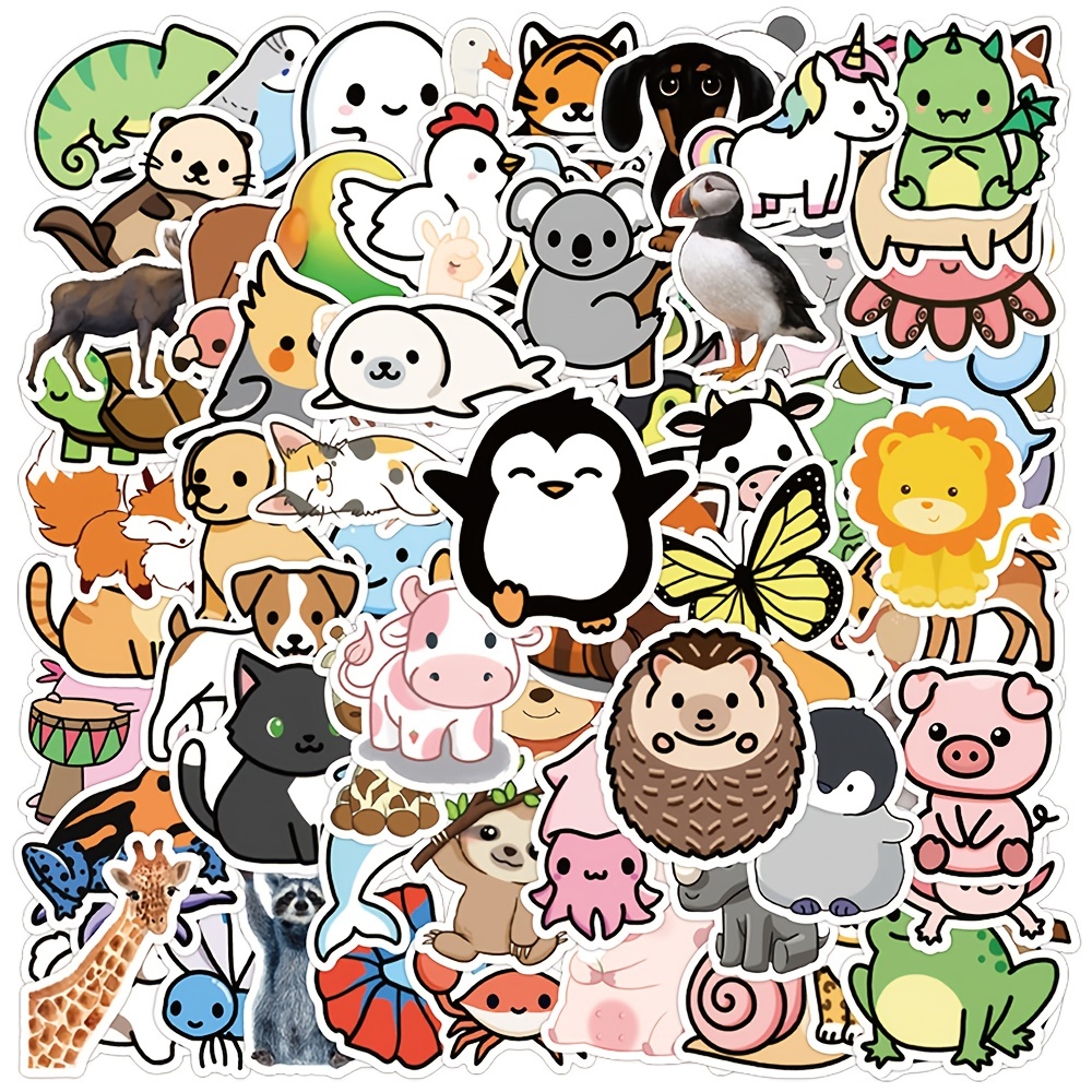 8 Sheets Of Style Even Hair Korean Stationery Japanese Corner Flat Stickers  Hand Account Journal Decoration Bronzing Cartoon Animal Watermelon Sticker