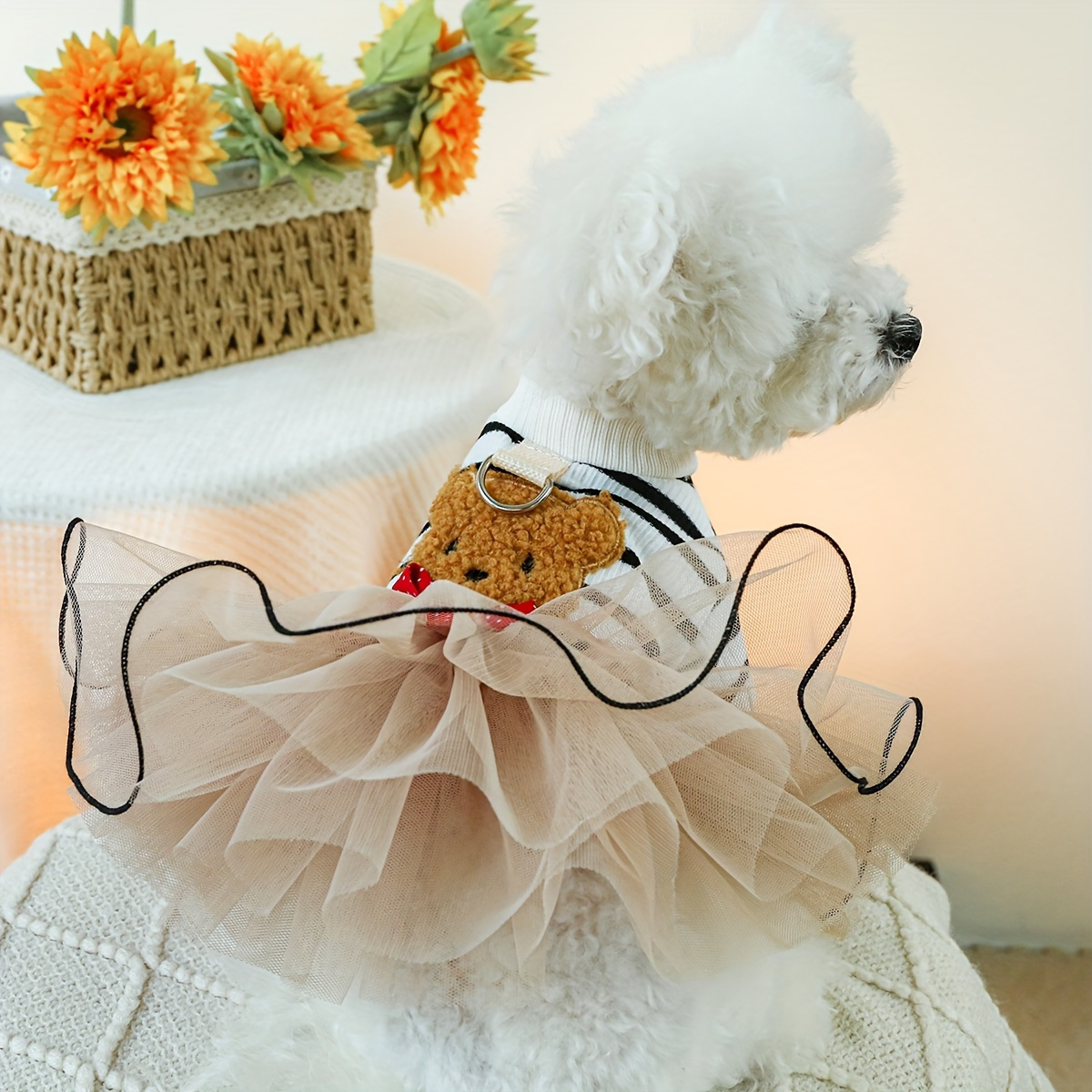 La robe de chien Evago et l’ensemble d’arc de cheveux comprennent une jolie  robe en dentelle d’animal de compagnie Tutu Robe de princesse d’été et arc