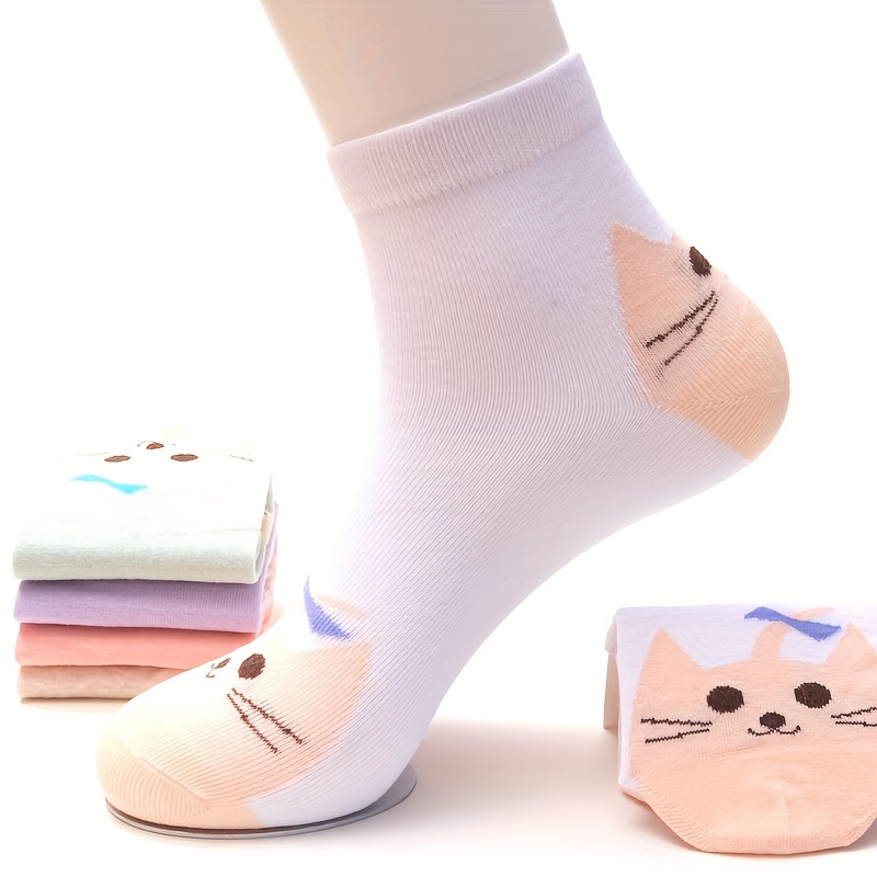Cat Print Striped Socks