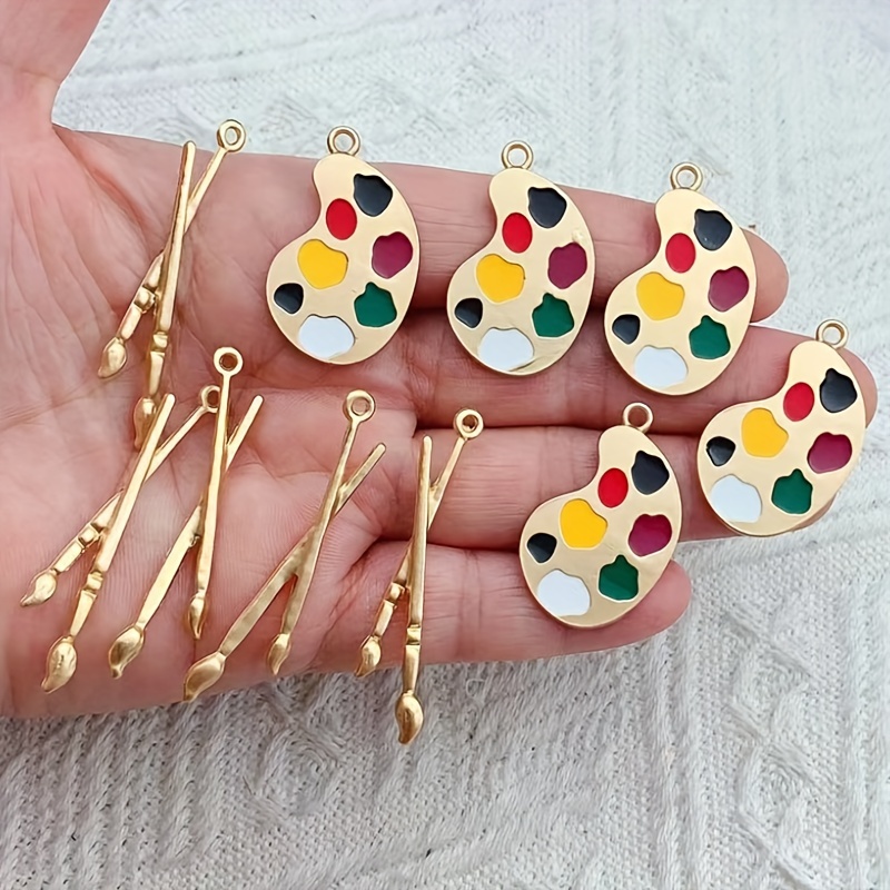 10-50pcs/Lot Random Mixed Kawaii Colorful Enamel Charms For Jewelry Making  Supplies Heart Sunflower Pendant Charms In Bulk Items