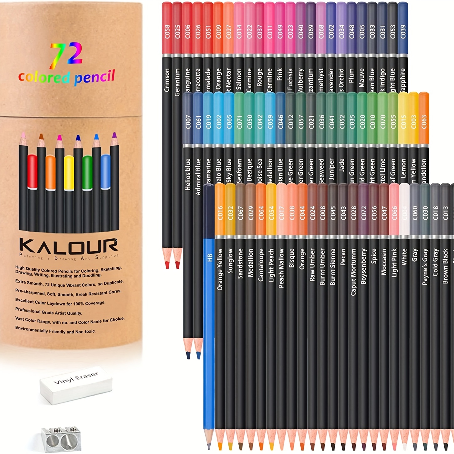 Kalour 76 Drawing Sketching Kit Set Pro Art Supplies With Sketchbook &  Watercolor Paper 