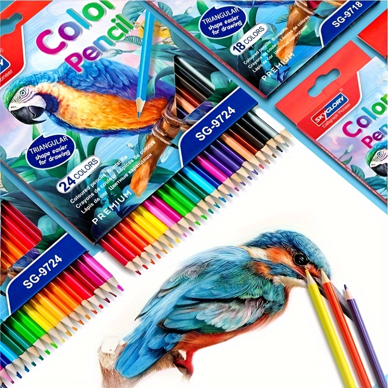 Crayon De Couleur Gras, Crayons De Couleur Log Graphite Professional Pour  La Peinture Pour Artiste 