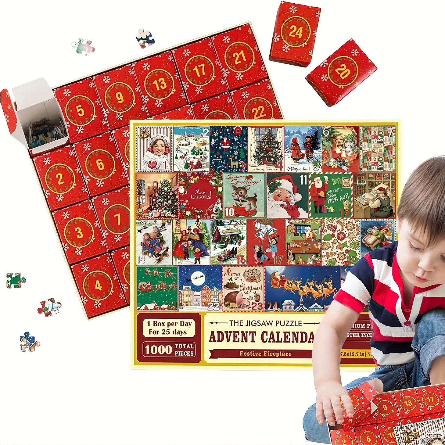 Advent Calendar 2021 Christmas Countdown Calendar Decoration 24pcs Metal  Wire Puzzle Toys Gift Box Set Brain Teaser Toy for Xmas Holiday Décor Party