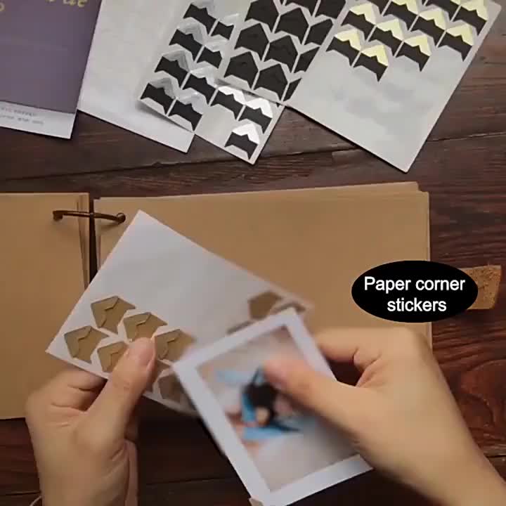 12 Sheets Self-Adhesive Photo Corners Scrapbooking Photo Mounting Stickers  Photo Corners 