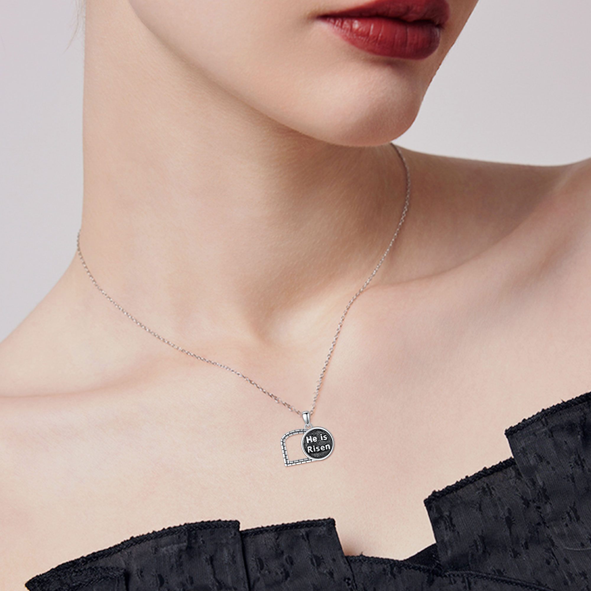 Women's 925 Sterling Silver Empty Tomb Necklace, Christian Gift