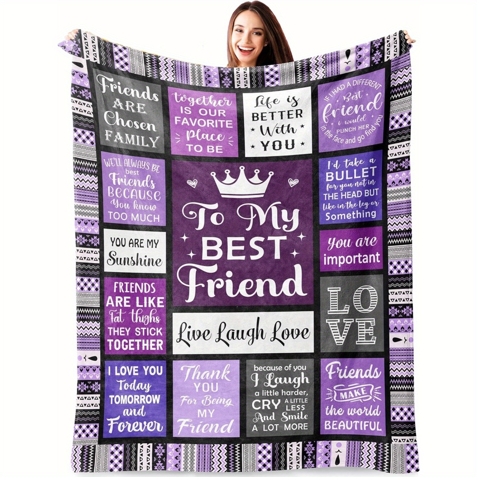 TEMU Top Presents For Female For , Cozy Blankets For , For Women , Holiday Throw Blankets For , 280gsm