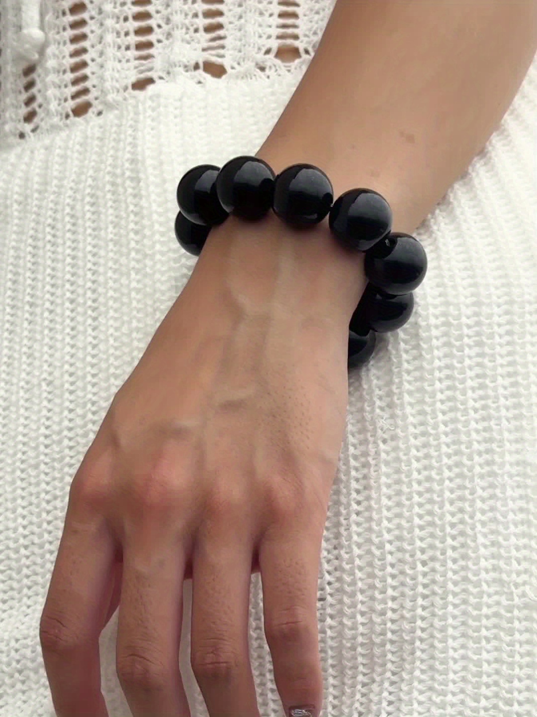 Bohemian Resin Statement Beaded Chain Bracelet, Versatile Design