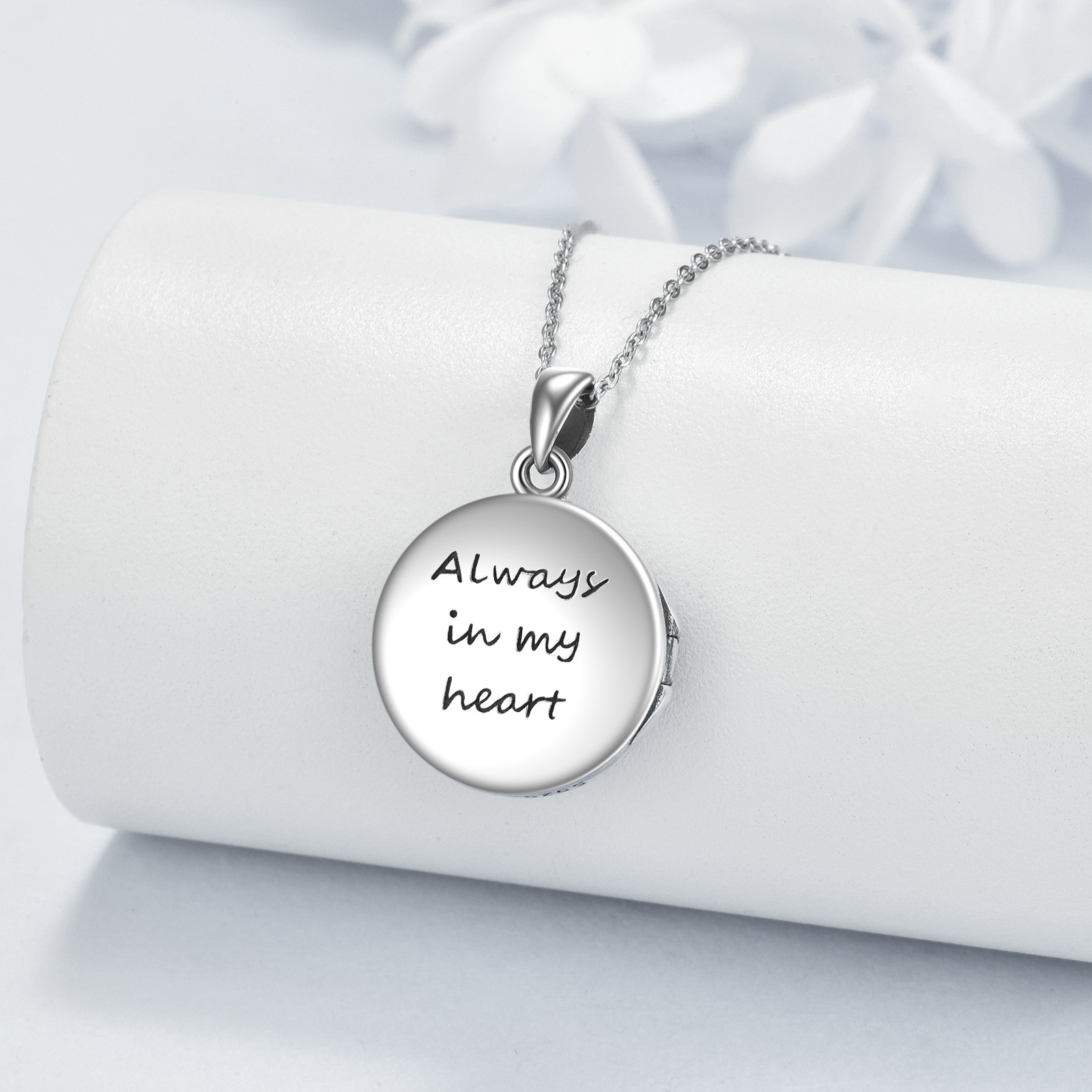 925 Sterling Silver Abalone Shell Guardian Angel Locket Necklace, Gift for All