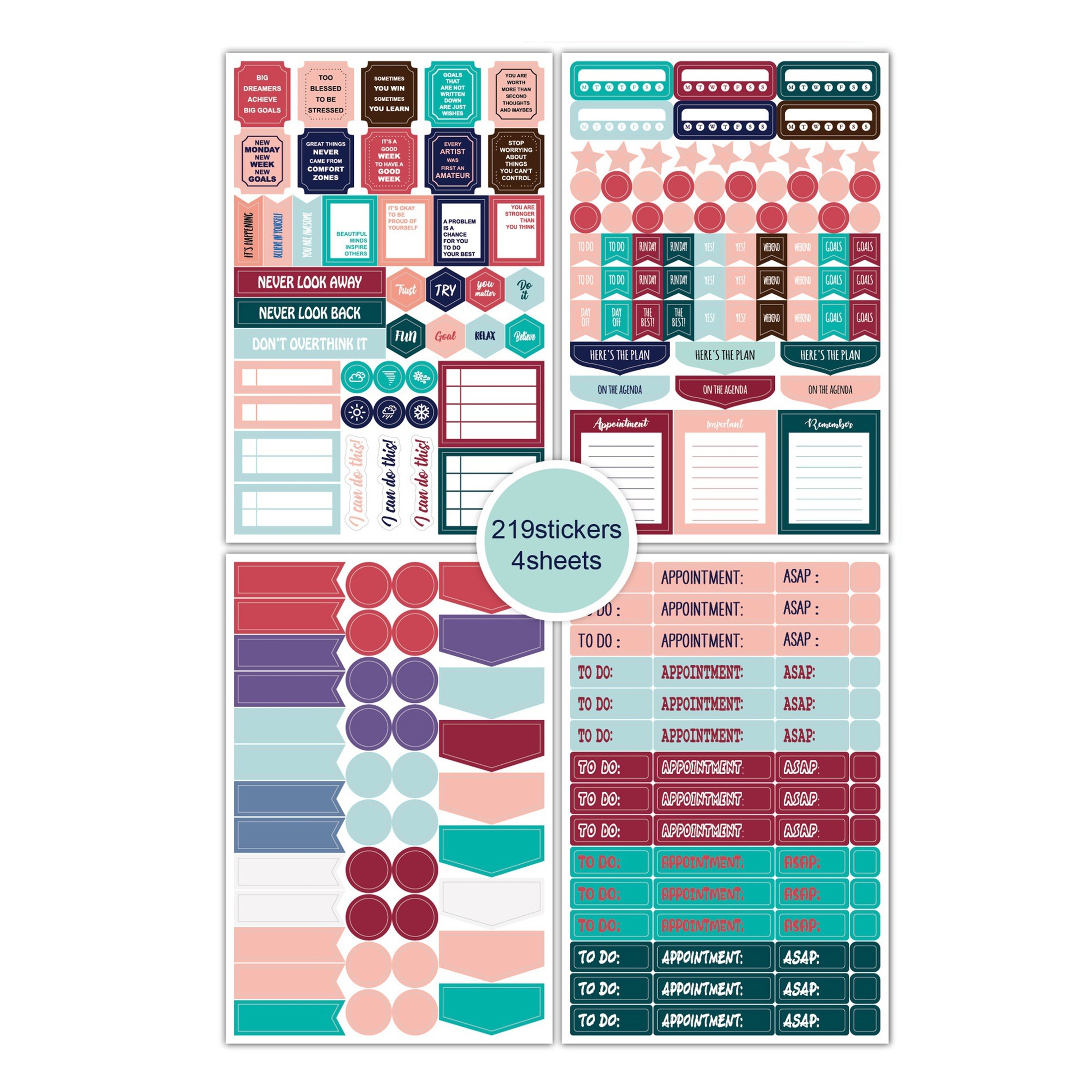 Planner Stickers for Adults - 1400+ Daily Planner Stickers and Accessories, Calendar Stickers for Adults Planner Aesthetic (24 Pack)