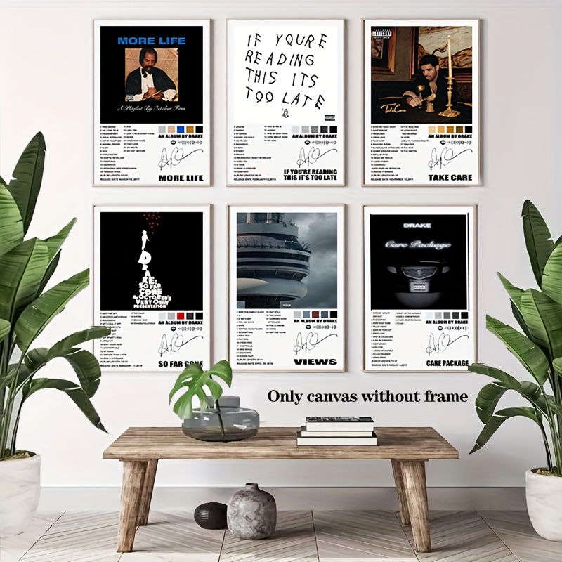 Drake Signed Limited Posters Music Album Cover Poster Prints Set of 6 Room  Aesthetic Canvas Wall Art Prints for Girl and Boy Teens Dorm Bedroom Room