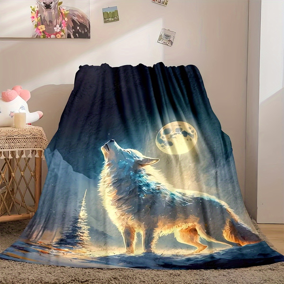 Fuzzy discount wolf blanket