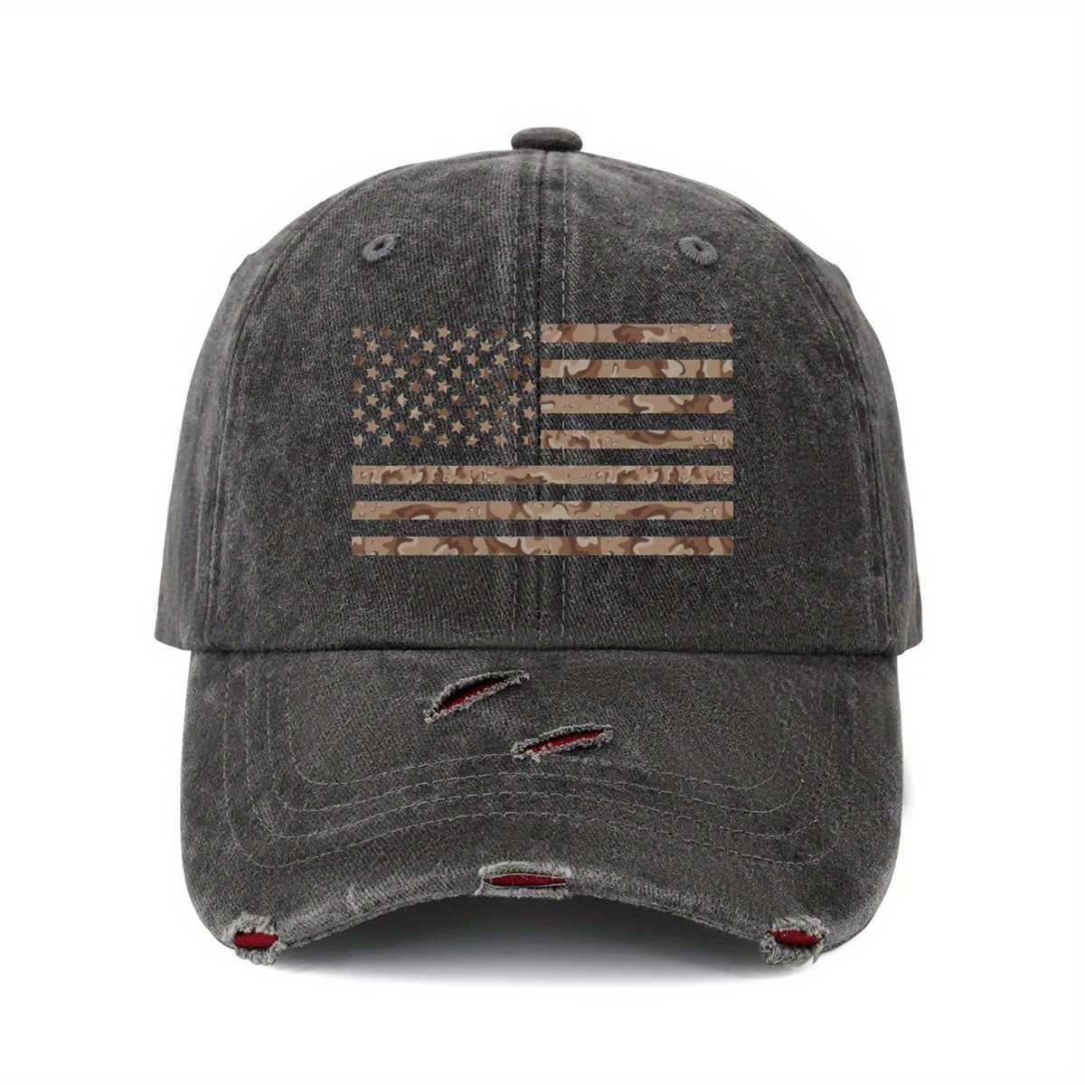 TEMU Baseball Featuring The Flag - A Lightweight, Adjustable Trucker Hat Suitable For Golf, Outdoor Sports, Hiking, And Camping For Men And Women