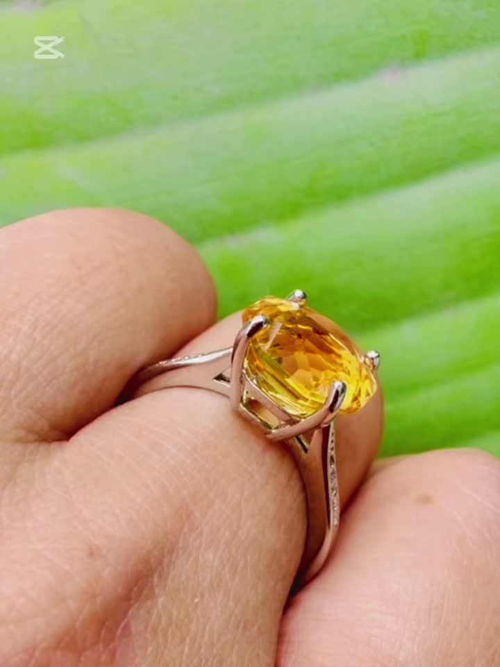 Women's Rose Cut Natural Citrine Ring — Elegant Gift