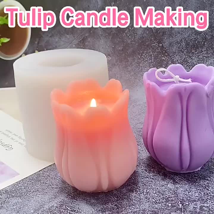 3D Tulip Candle Silicone Mold-tulip Flower Candle Mold-tulip Soap  Mold-birthday Candle Mold-epoxy Resin Mold-diy Aromatherapy Plaster Mold 
