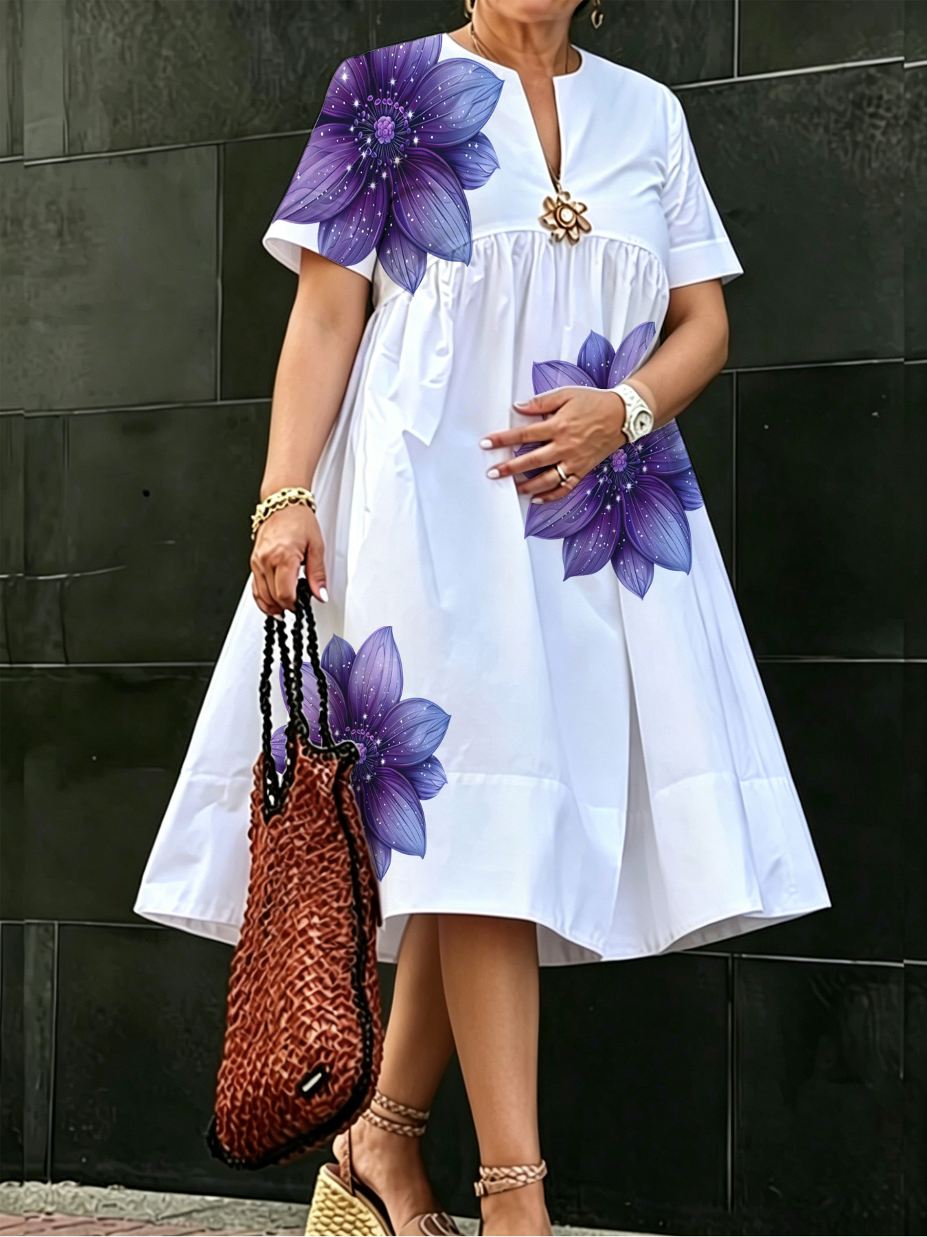 purple sun dresses for women Lavender Lilac Dress, Summer Cotton Dress, Maxi Women Dress, Plus Size Clothing, High Waist Dress, Cotton Tiered Dress, Purple Dress, Loose