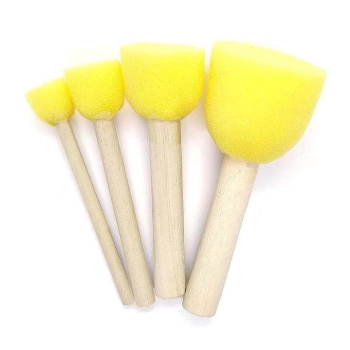 Set of 36pcs Round Sponge Professional Stamp Set, 4 Sizes for Art Projects