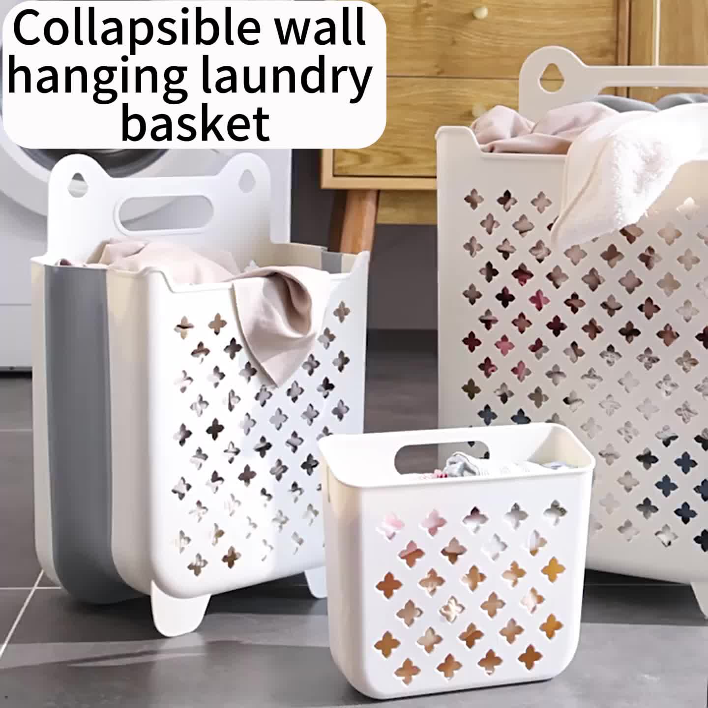 Wall Mounted Laundry Basket, Foldable Plastic Laundry Basket, Collapsible  Laundry Basket, Portable Laundry Hamper, Folding Bathroom Dirty Clothes  Storage Basket, Hanging Wall Laundry Bucket - Temu