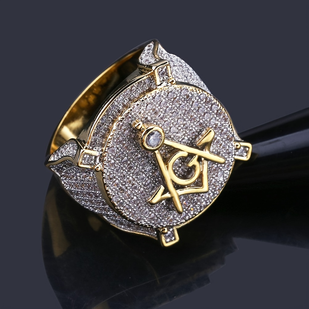 Diamond hot sale freemason ring