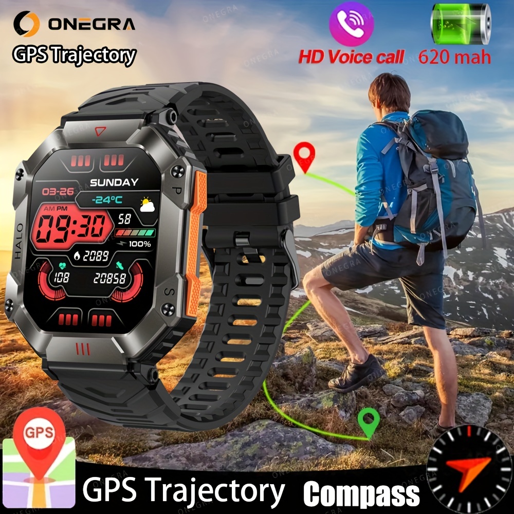  Reloj inteligente militar para hombre, reloj inteligente  impermeable de 1.69 pulgadas, 5ATM, 2022, para teléfonos iPhone y Android,  rastreador de fitness con frecuencia cardíaca, monitor de sueño de oxígeno  en sangre