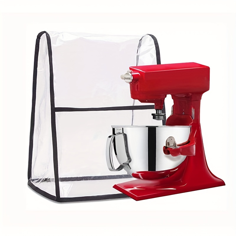 Yarwo Visible Stand Mixer Cover Compatible with 6-8 qt KitchenAid Mixer,  Dust Cover with Multiple Pockets for Extra Kitchen Accessories, Red