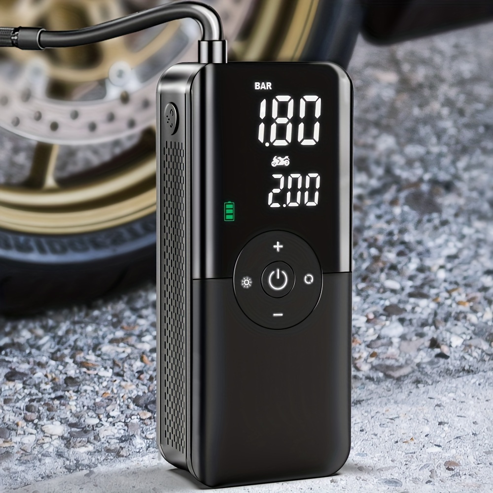 Portable Mini Air Compressor Hand-held Inflator, AMORNO 150 PSI Electric  Tire Pump, With Digital LCD LED Light, Suitable For Cars, Bicycles,  Motorcycl
