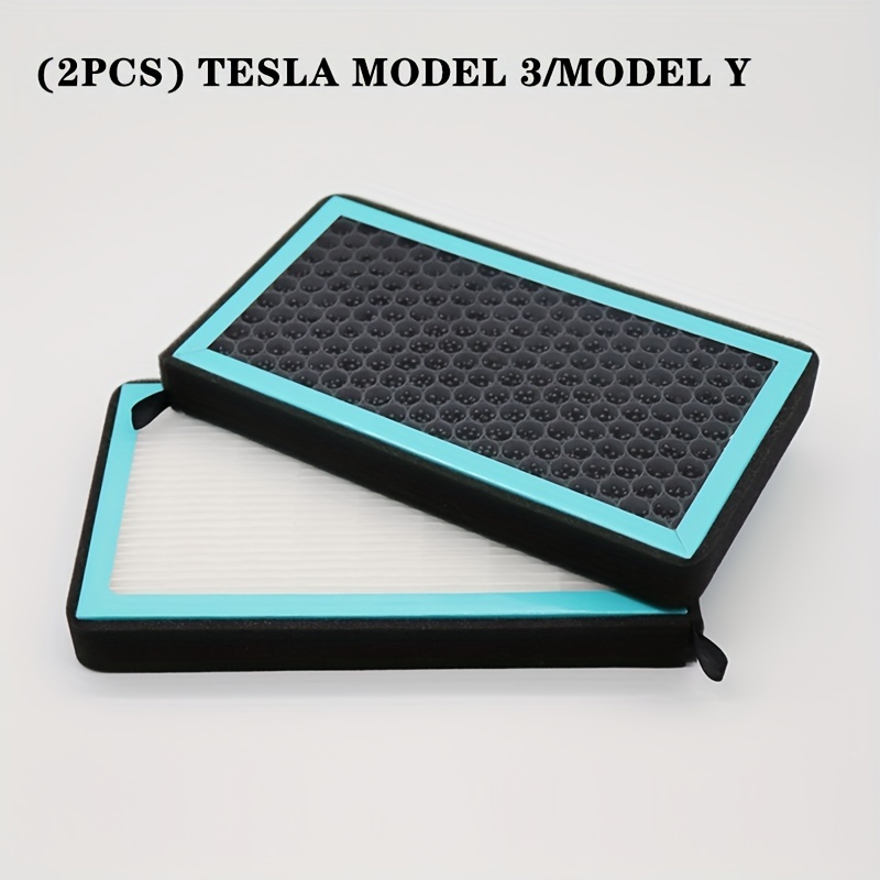 Convient pour Tesla Model 3 Model Y Filtre à air Hepa, 2 Pack Filtre à air  d'habitacle Hepa pour Tesla Model 3 Model Y, Tesla Air Conditional  Replacement Cabin Air Fi
