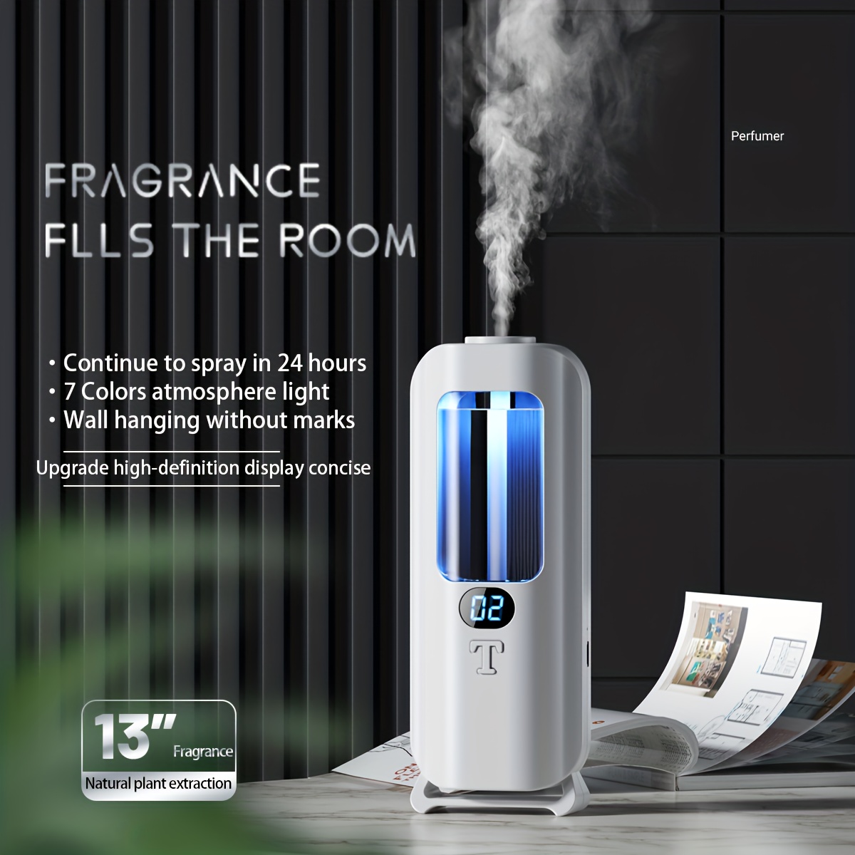 1pc Smart Car Air Freshener Humidifier & Purifier With Auto-Swing Function  For Both Men And Women, Suitable For Car/Home/Toilet, Aromatherapy Diffuser  With Air Purifying & Freshening Effects