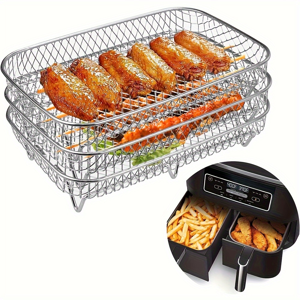 Cestello Friggitrice Ad Aria Da 2 Pezzi Cestello Griglia In Acciaio  Inossidabile Da Forno Cestello In Rete Antiaderente Da 21,73 €