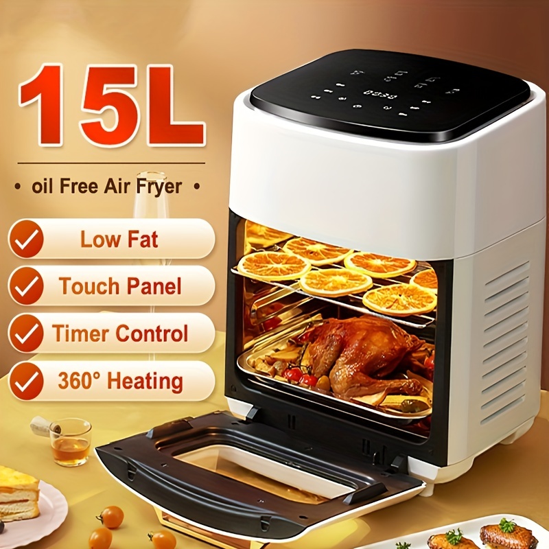 8 QT Large Air Fryer Capacity Touch Screen Smart Fryers Household  Multi-function Window Visible Air fryer that Crisps, Roasts, Reheats, 