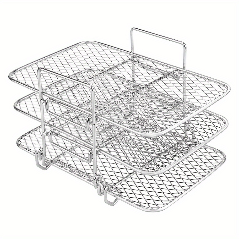 430 Stainless Steel Air Fryer Rack With 4 Roast Meat Picks - Temu Israel