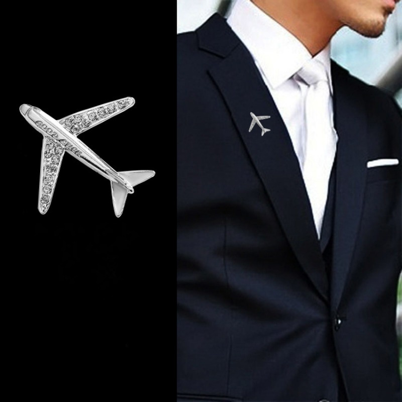 SaiDian Airplane Brooch Pin Plane Smile Small Aircraft Brooch Lapel Pins Collar Badge for Backpack Shirt Bag Accessories